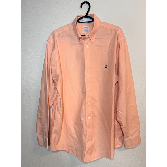 Brooks Brothers Other - Brooks Brothers 346 Mens Peach Orange Non-Iron Supima Cotton Oxford Shirt Large